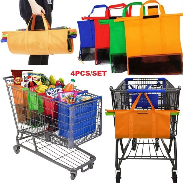 Supermarket Trolley Shopping Bags (Set of 4)